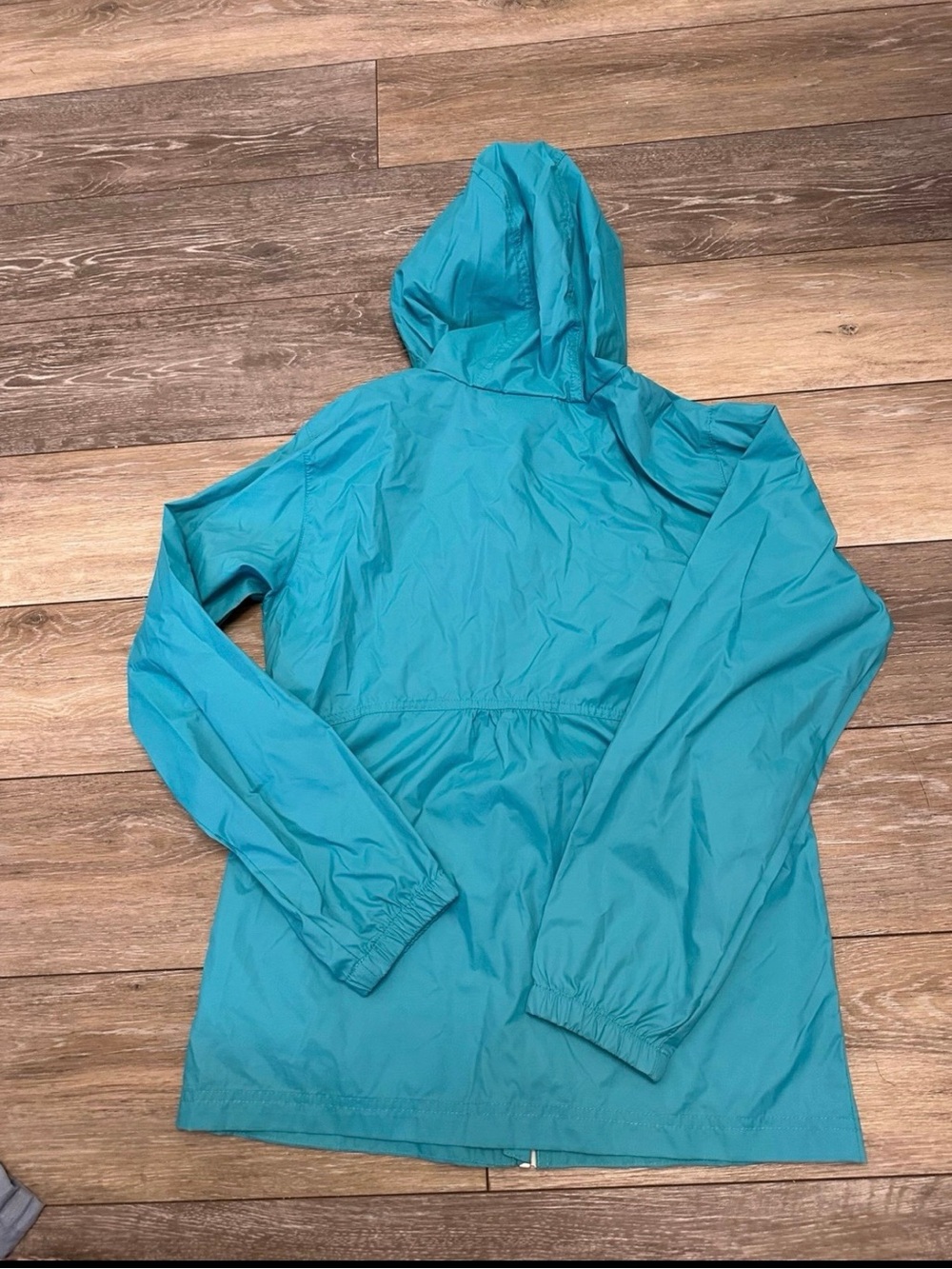 Columbia Youth Hooded Teal Green Windbreaker Jacket - Picture 3 of 3
